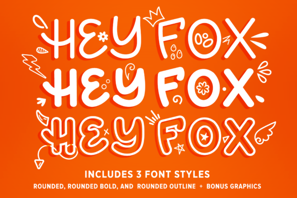 Discover the Charm of Hey Fox Rounded Font Trio