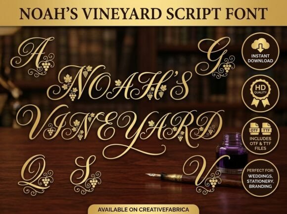 Noah's Vineyard Font: Artisanal Spirit for Your Designs